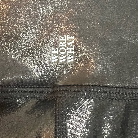 WeWoreWhat Leather Look Black Metallic High Rise Leggings Women's Size Large - Picture 6 of 14
